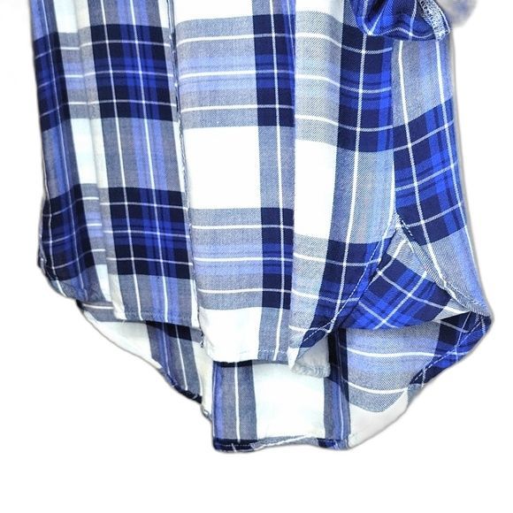 KENNETH COLE REACTION Blue Plaid Long Sleeve Button Up Collared Shirt size M - Picture 5 of 13